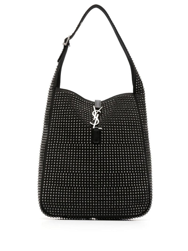 Black Le 5 Ã_x0083_Â  7 Studded Shoulder Bag