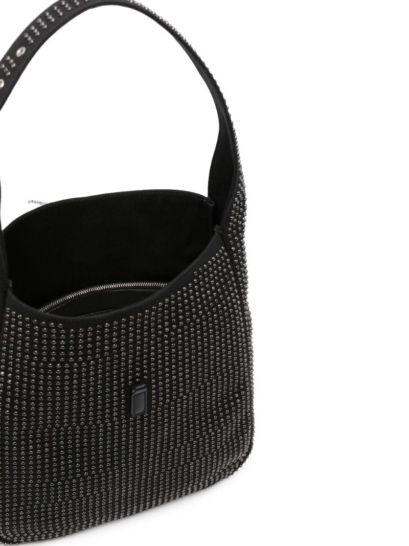 Black Le 5 Ã_x0083_Â  7 Studded Shoulder Bag