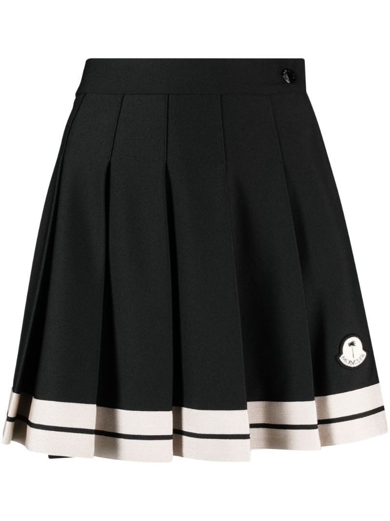 X Palm Angels Black Pleated Mini Skirt