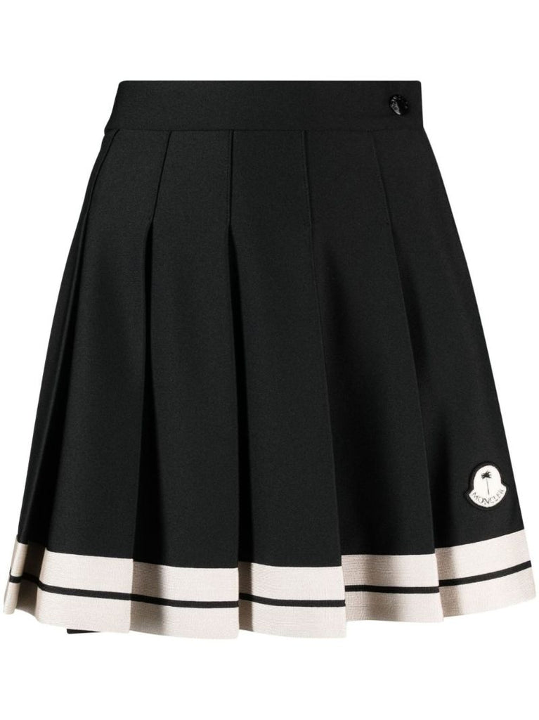 X Palm Angels Black Pleated Mini Skirt