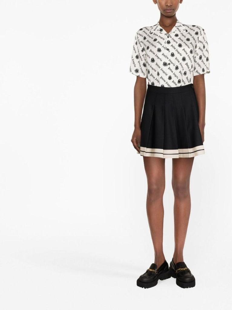 X Palm Angels Black Pleated Mini Skirt