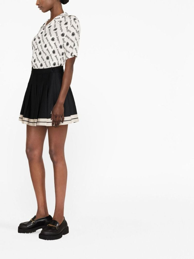X Palm Angels Black Pleated Mini Skirt