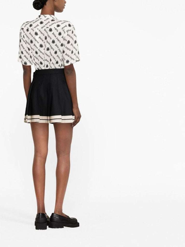 X Palm Angels Black Pleated Mini Skirt