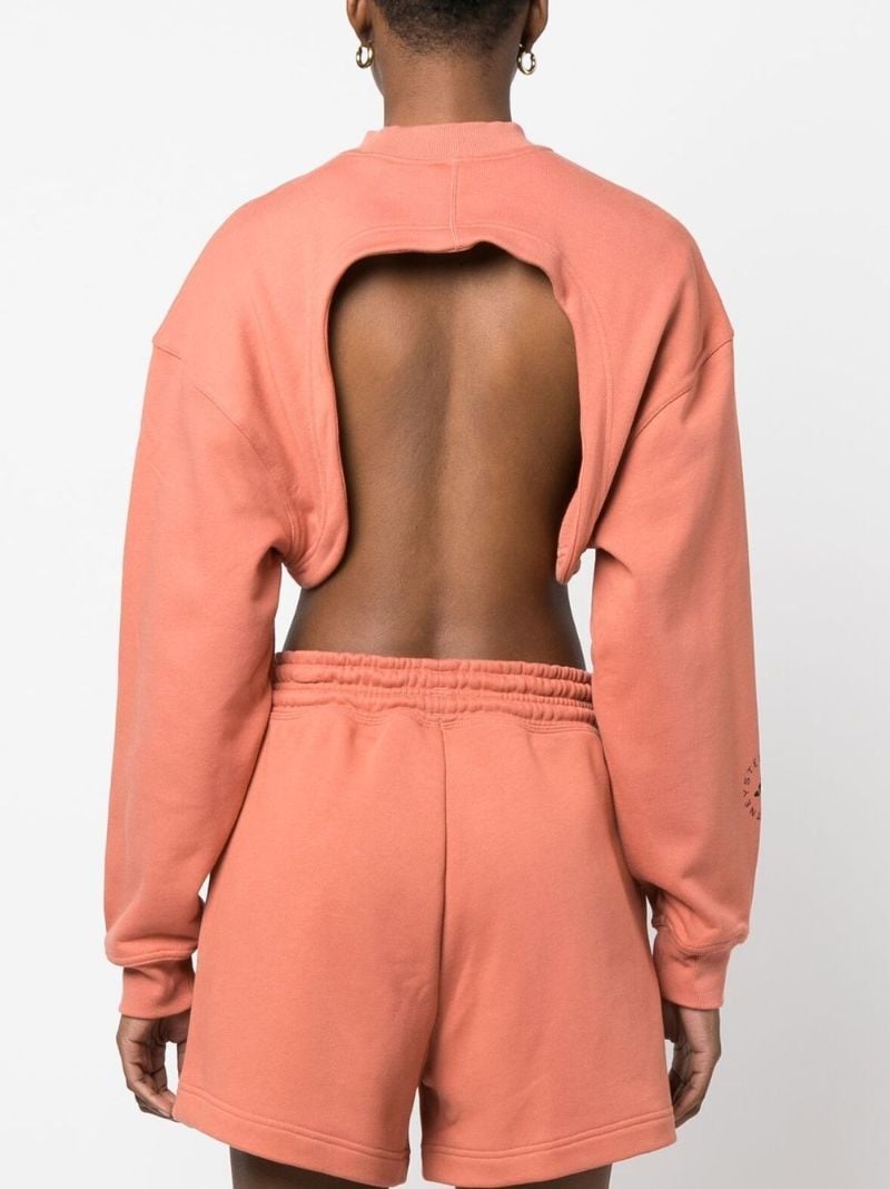 Orange Truecasuals Open Back Crop Top