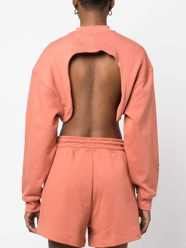 Orange Truecasuals Open Back Crop Top
