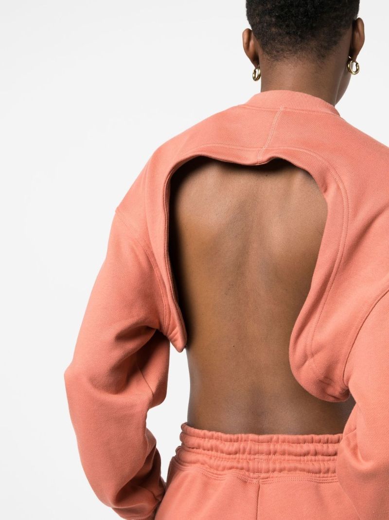 Orange Truecasuals Open Back Crop Top