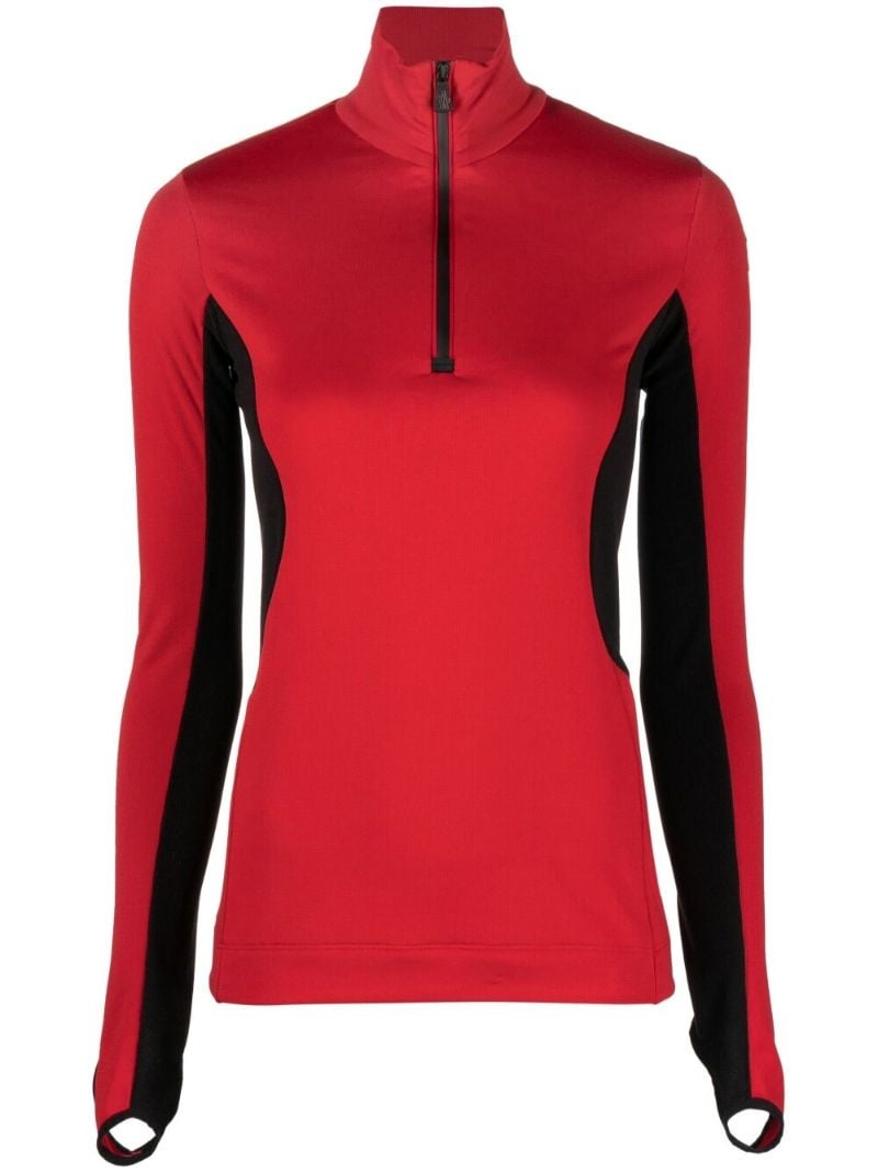 Red High Neck Ski Base Layer