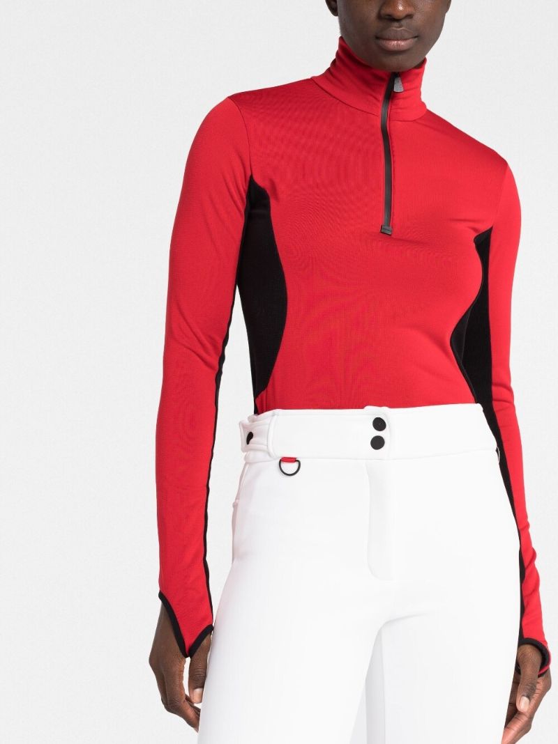 Red High Neck Ski Base Layer