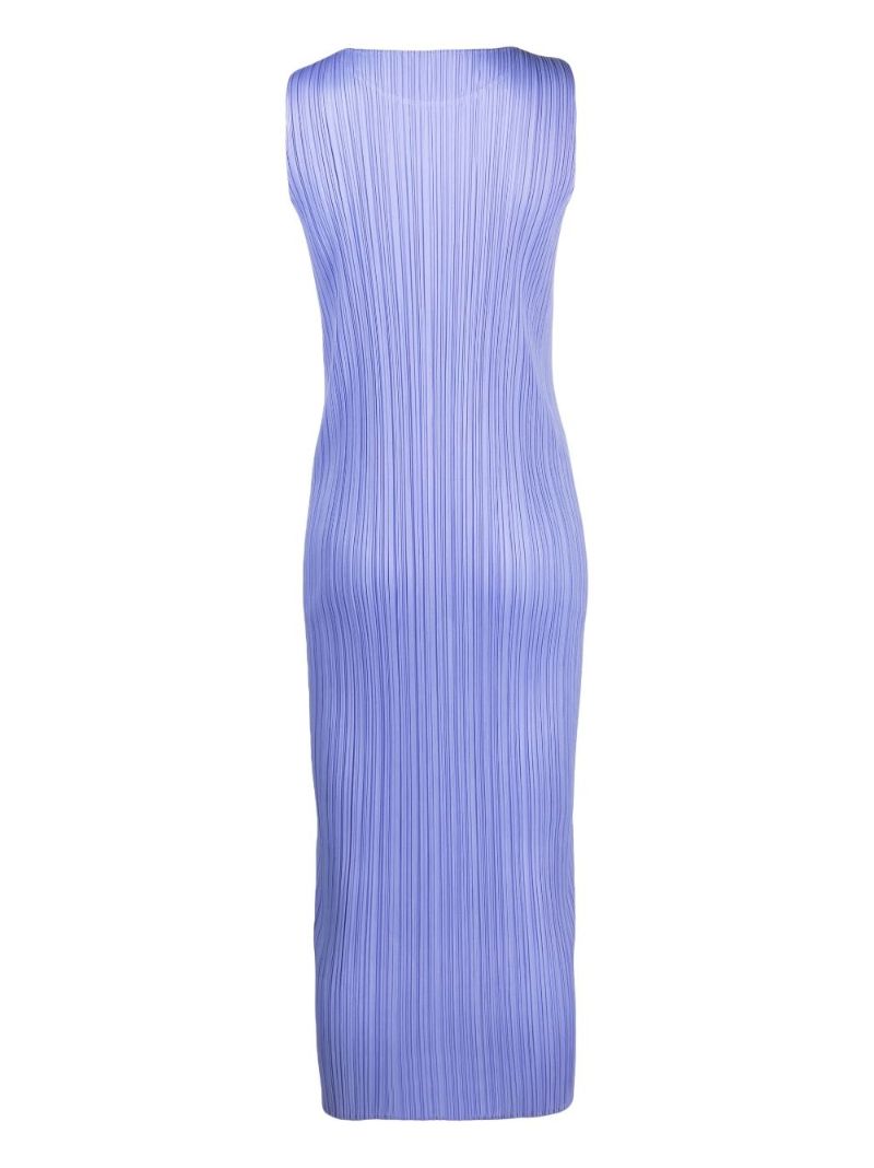 Blue New Colorful Basics 3 PlissÃ_x0083_Â© Midi Dress