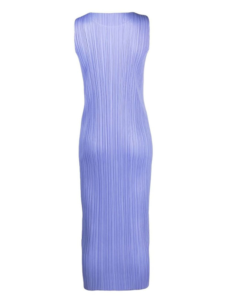 Blue New Colorful Basics 3 PlissÃ_x0083_Â© Midi Dress