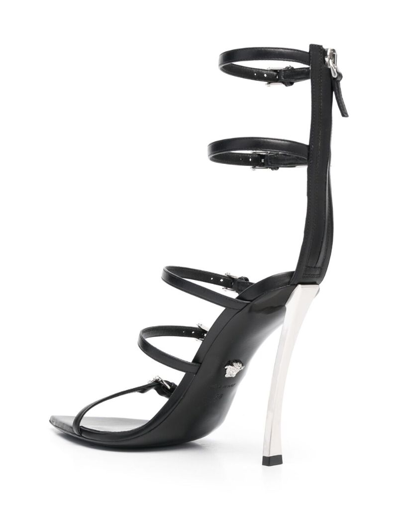 Black Pin-point 120 Leather Sandals