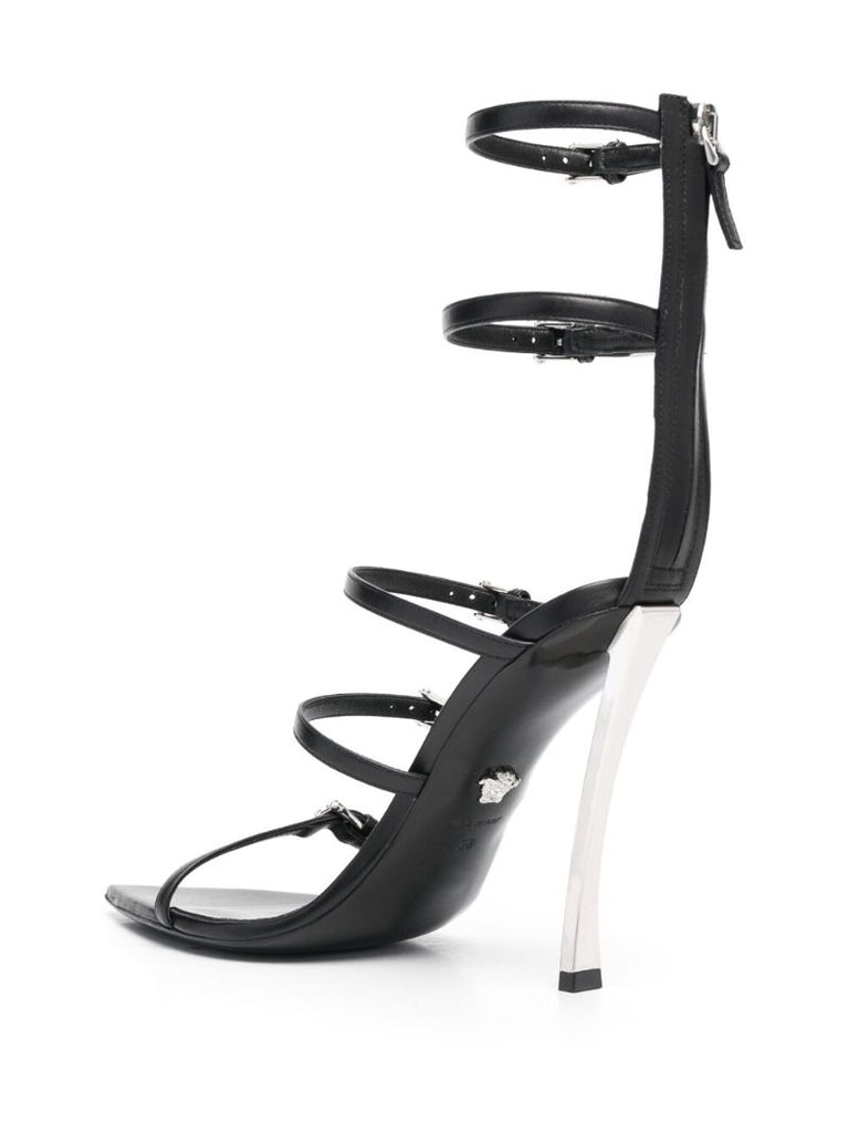 Black Pin-point 120 Leather Sandals