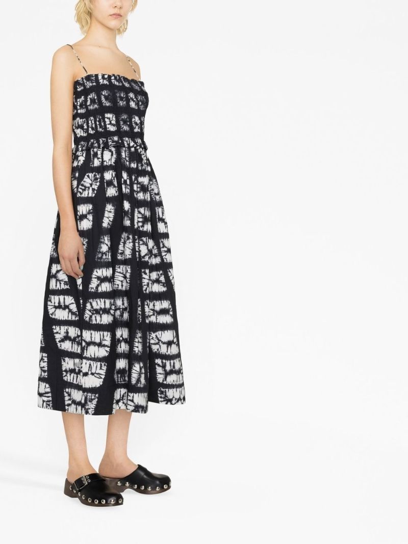 Black Akshara Printed Midi Dress