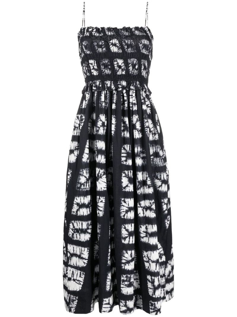 Black Akshara Printed Midi Dress