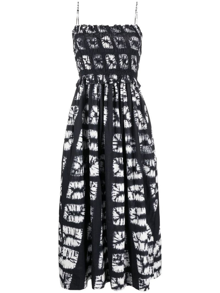 Black Akshara Printed Midi Dress
