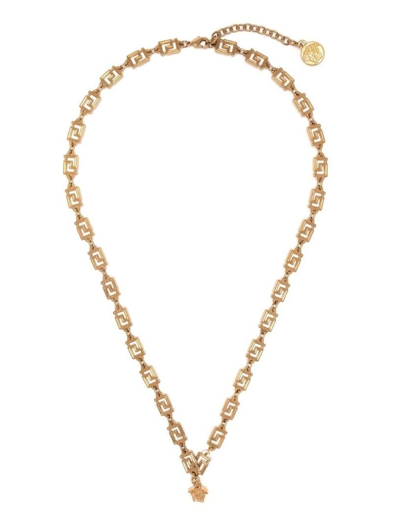 Gold-tone Greca Chain Link Necklace