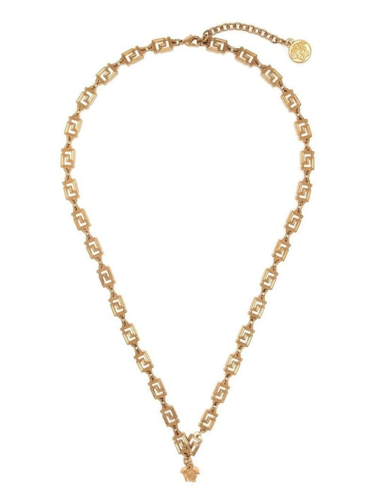 Gold-tone Greca Chain Link Necklace