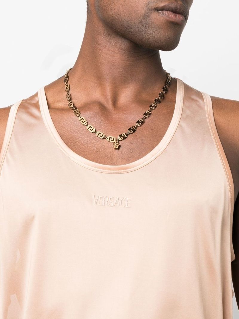 Gold-tone Greca Chain Link Necklace