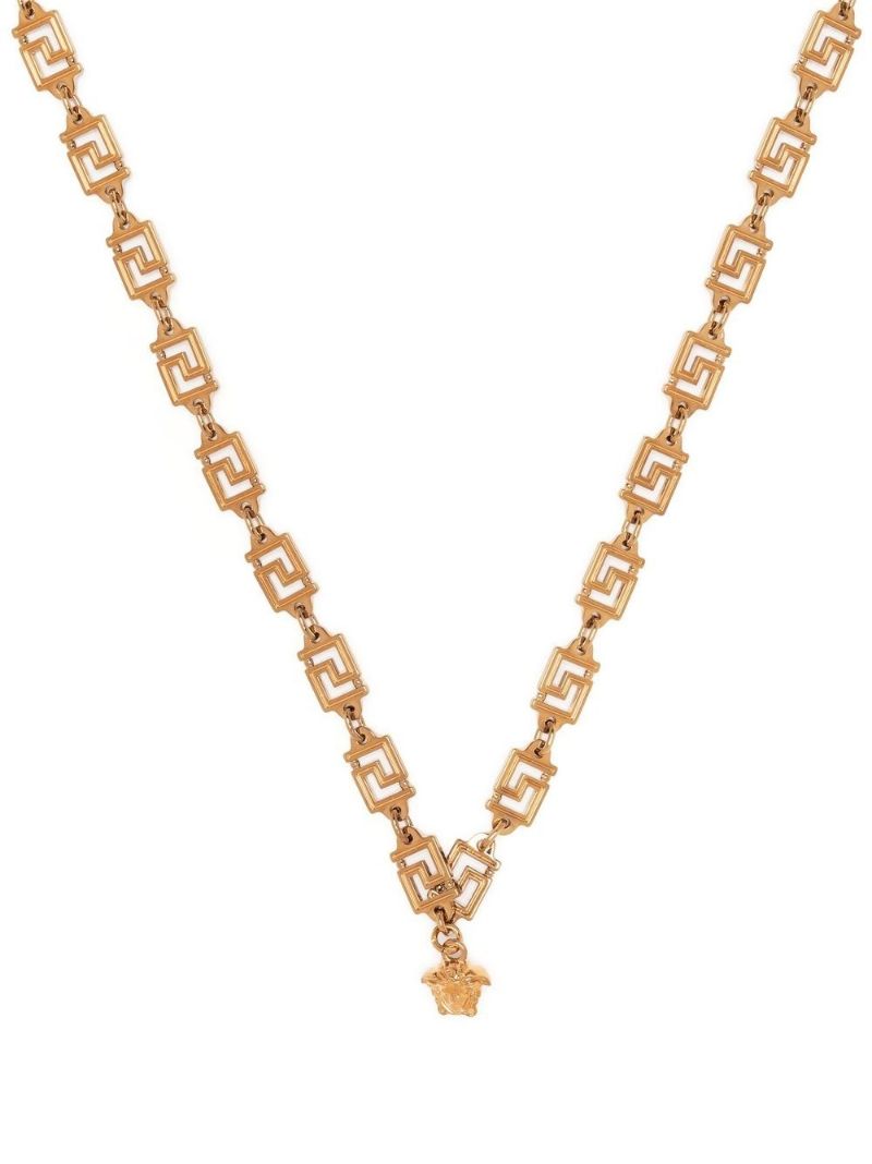 Gold-tone Greca Chain Link Necklace