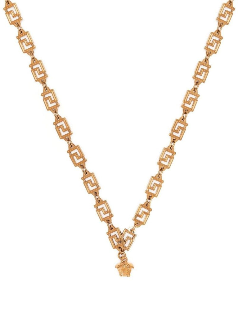 Gold-tone Greca Chain Link Necklace