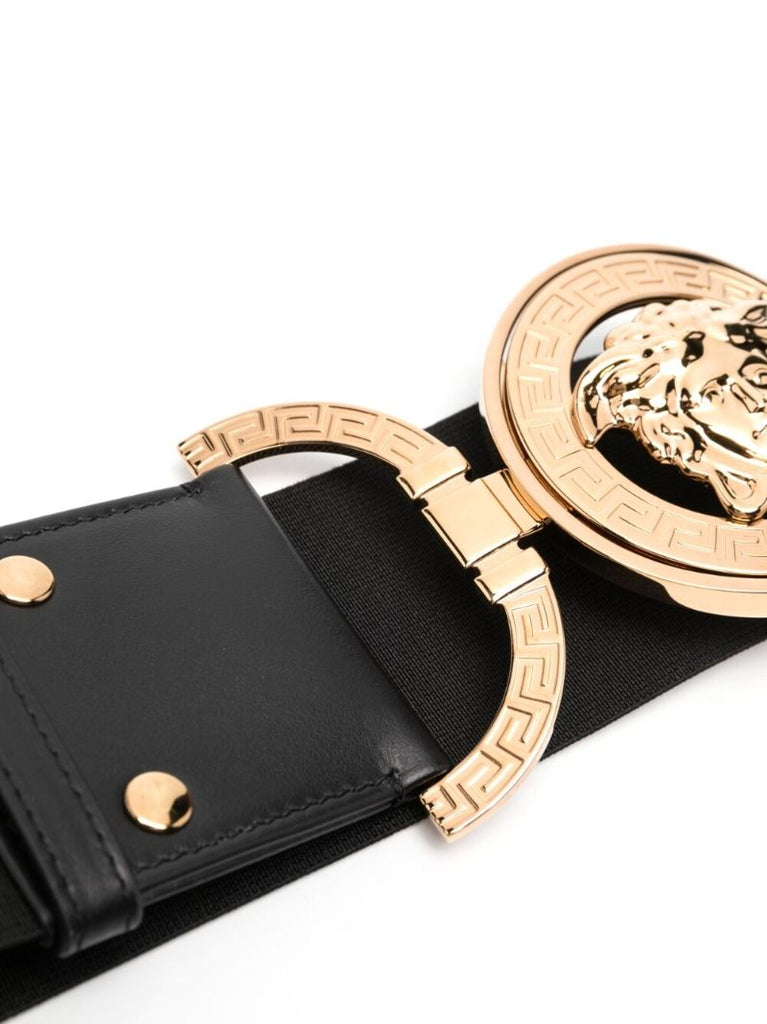 Black Medusa Head Leather Belt