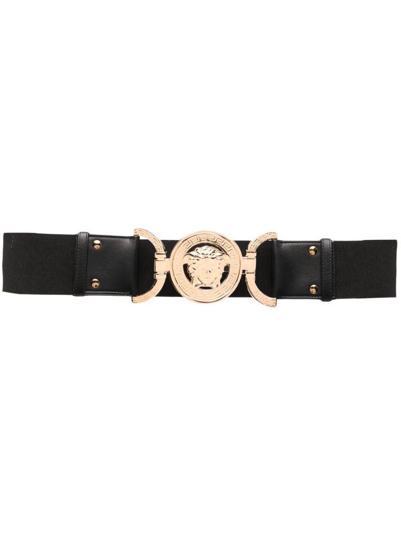 Black Medusa Head Leather Belt