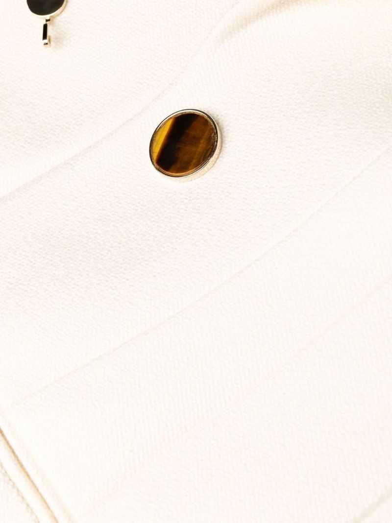 Neutral Double-breasted Tuxedo Jacket