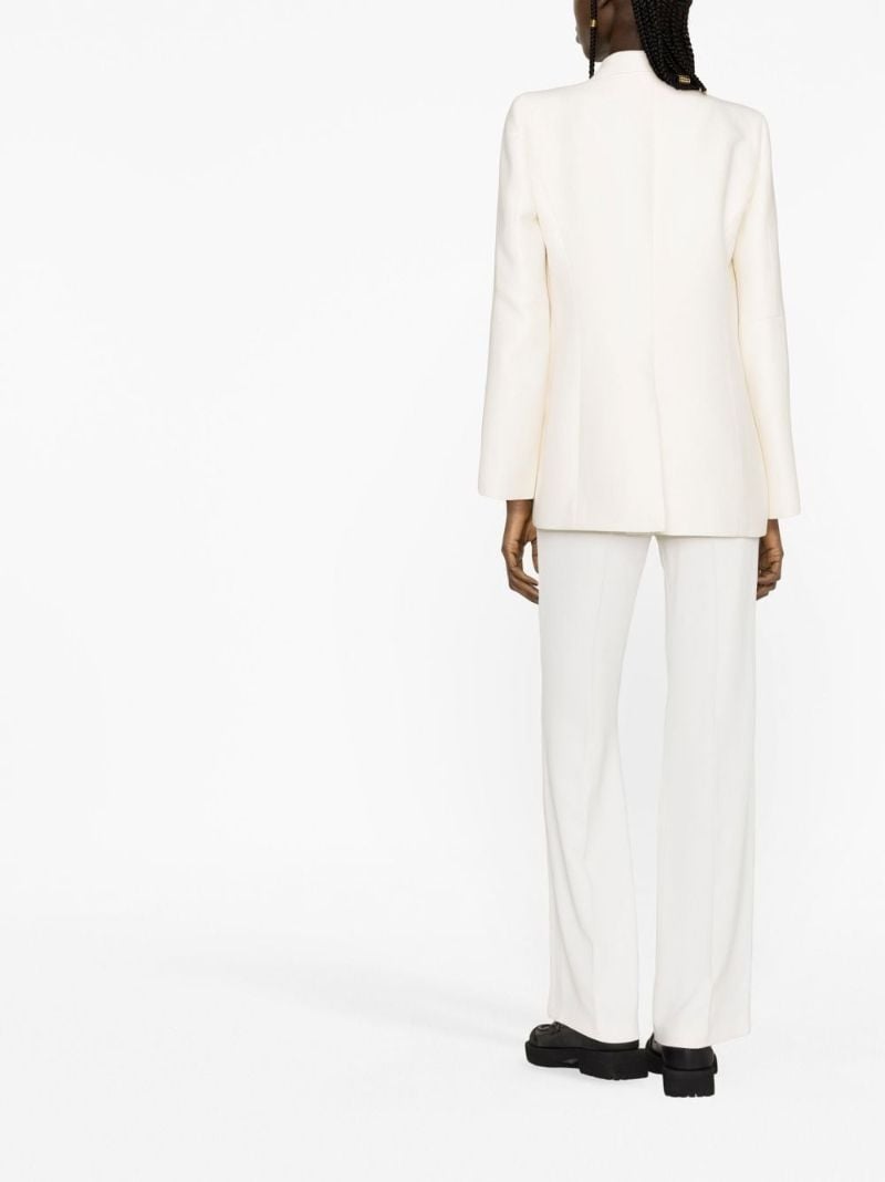 Neutral Double-breasted Tuxedo Jacket