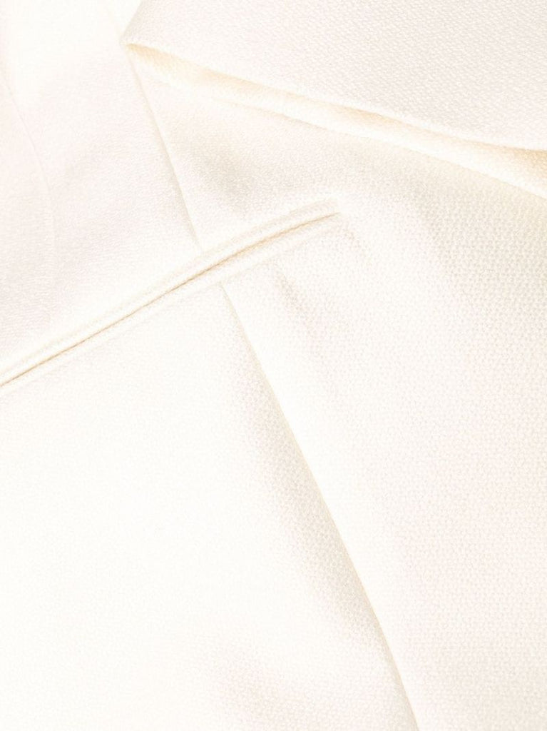 Neutral Double-breasted Tuxedo Jacket