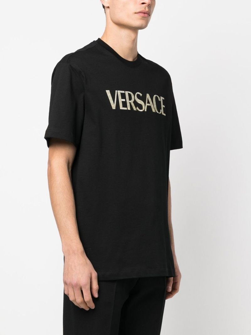 Black Logo Print Cotton T-shirt