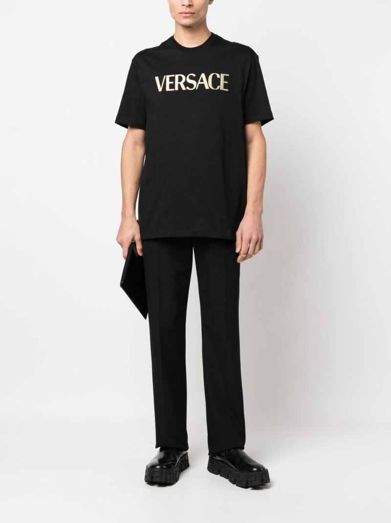 Black Logo Print Cotton T-shirt