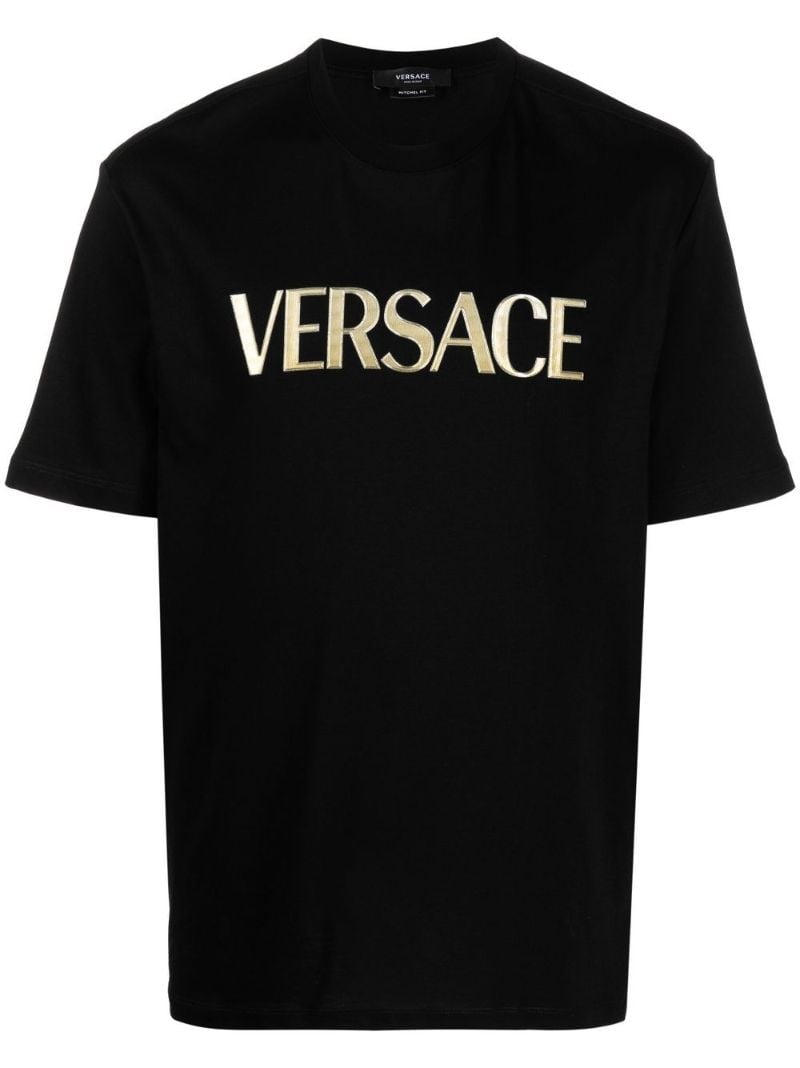 Black Logo Print Cotton T-shirt