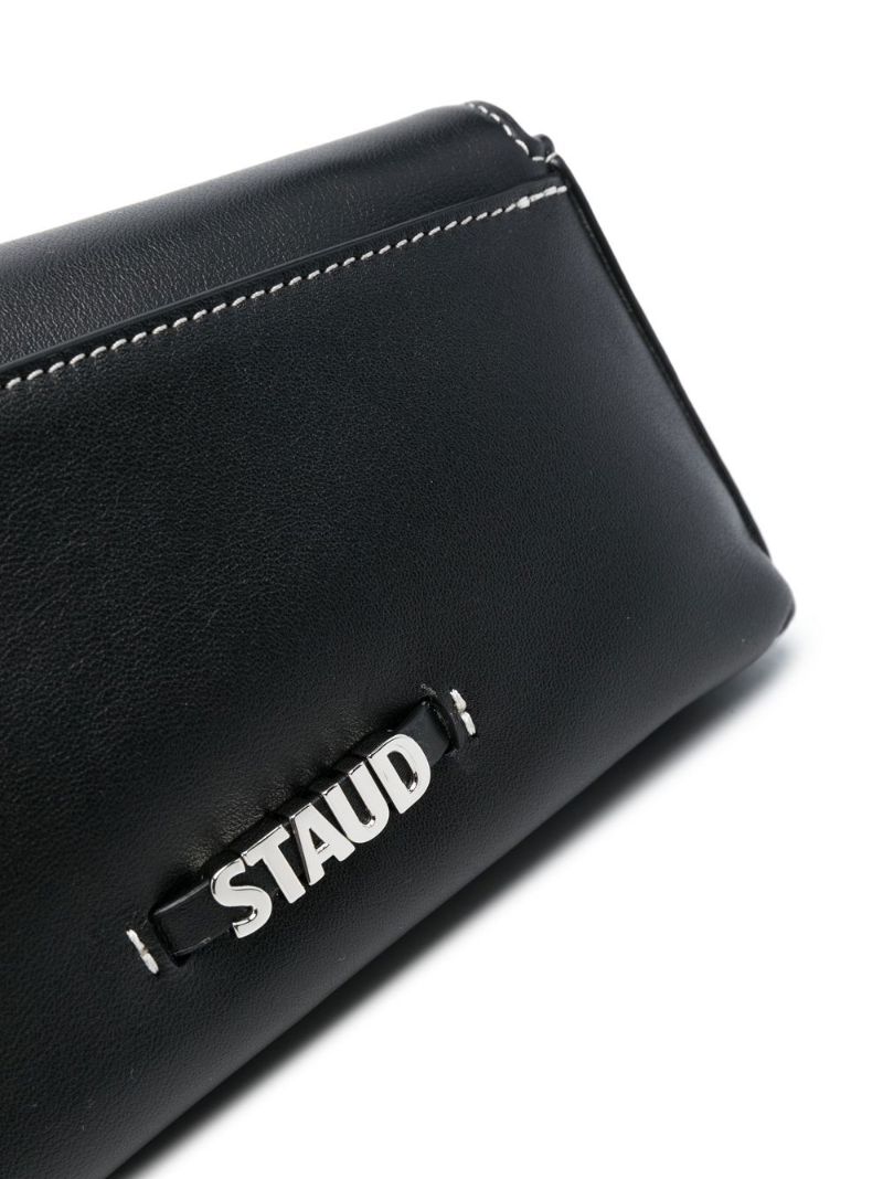 Black Acute Leather Cross Body Bag