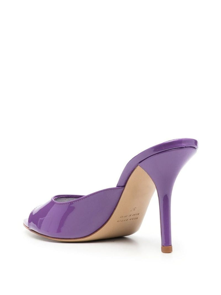 Purple Perni 85 Patent Leather Mules