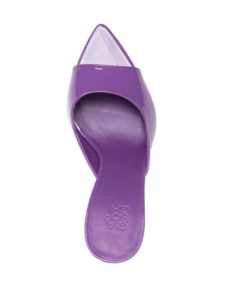 Purple Perni 85 Patent Leather Mules