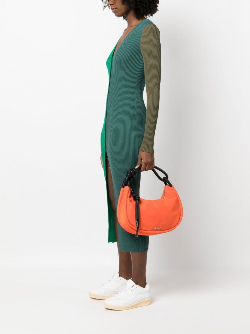 Orange Knot-detail Shoulder Bag