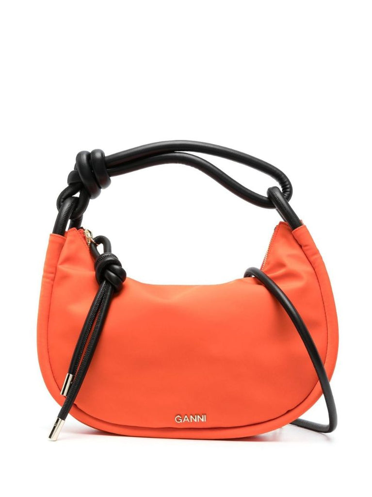 Orange Knot-detail Shoulder Bag