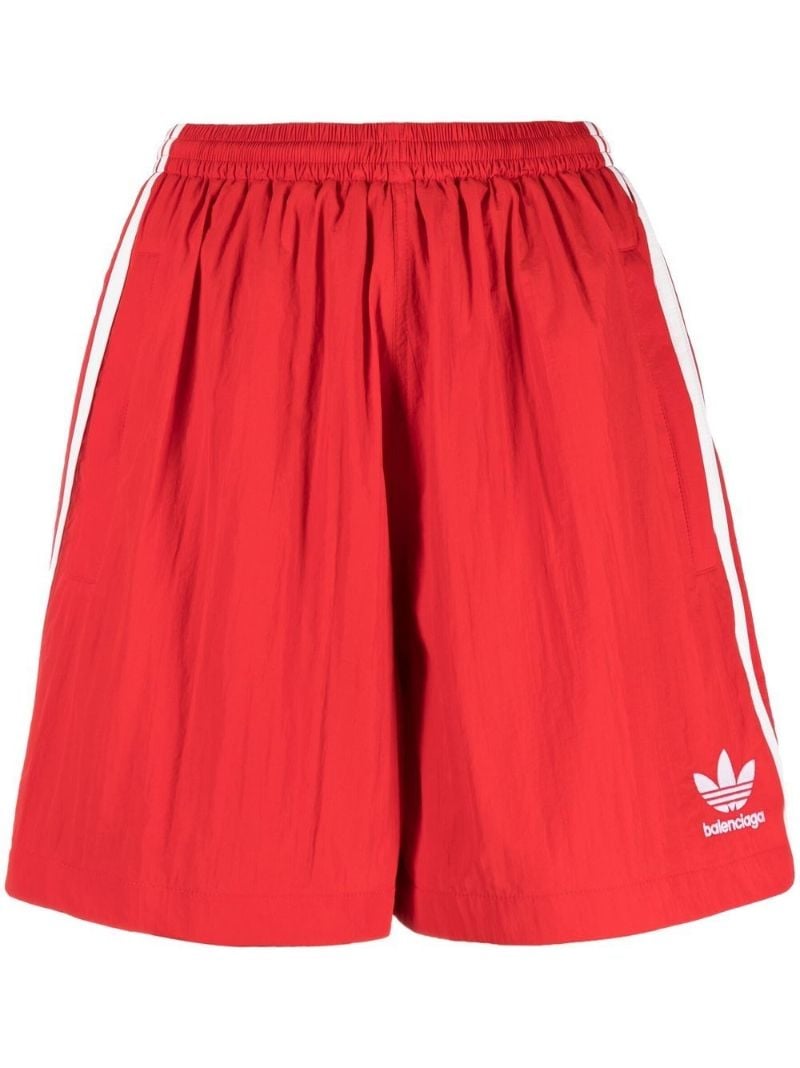 X Adidas Red Logo Print Track Shorts