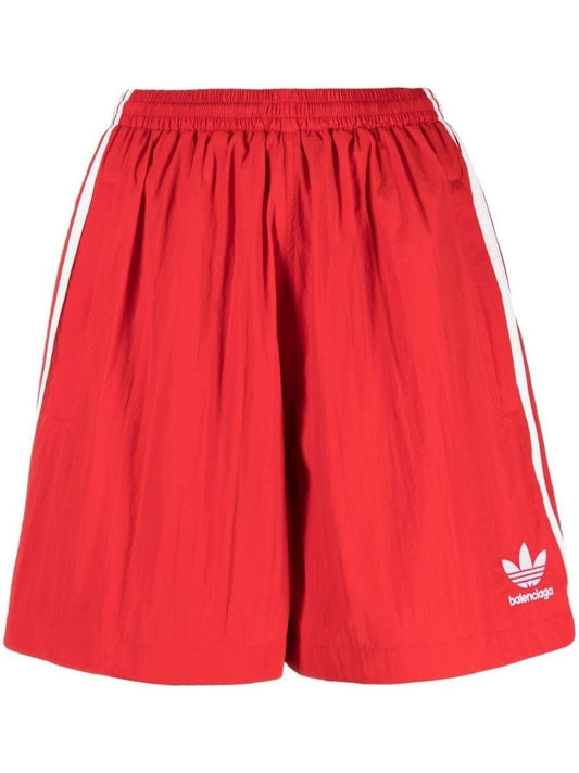 X Adidas Red Logo Print Track Shorts