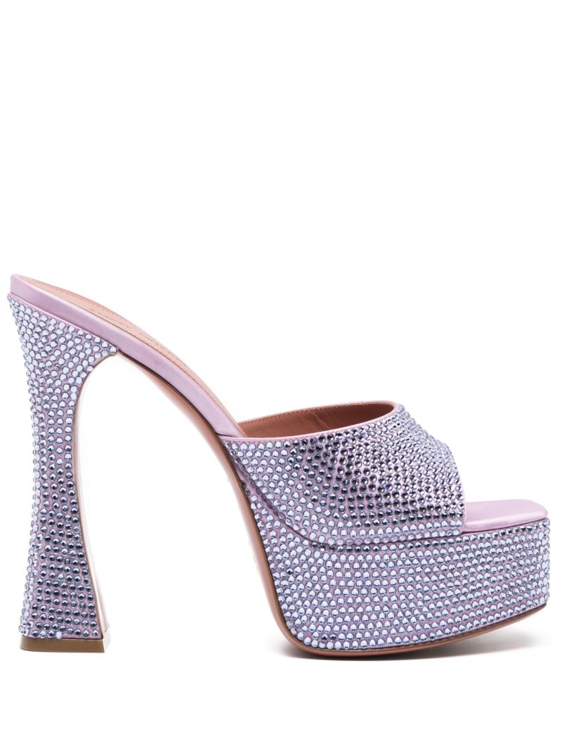 Purple Dalida 140 Crystal Platform Mules