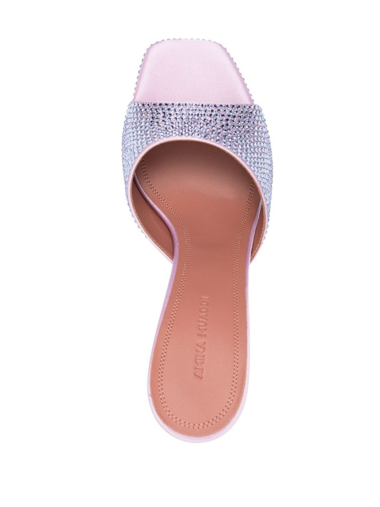 Purple Dalida 140 Crystal Platform Mules