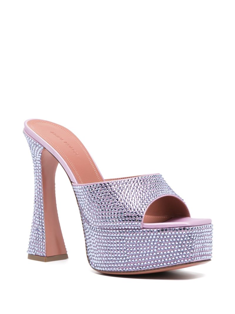 Purple Dalida 140 Crystal Platform Mules