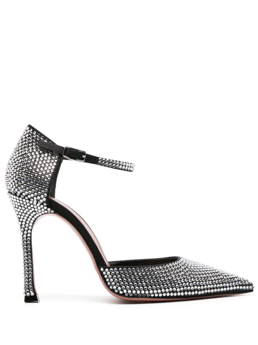 Black Vittoria 105 Crystal Pumps