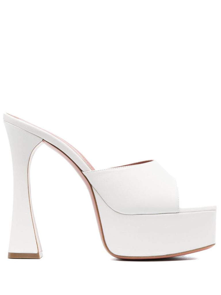 White Dalida 140 Platform Mules
