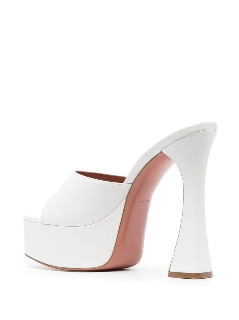 White Dalida 140 Platform Mules