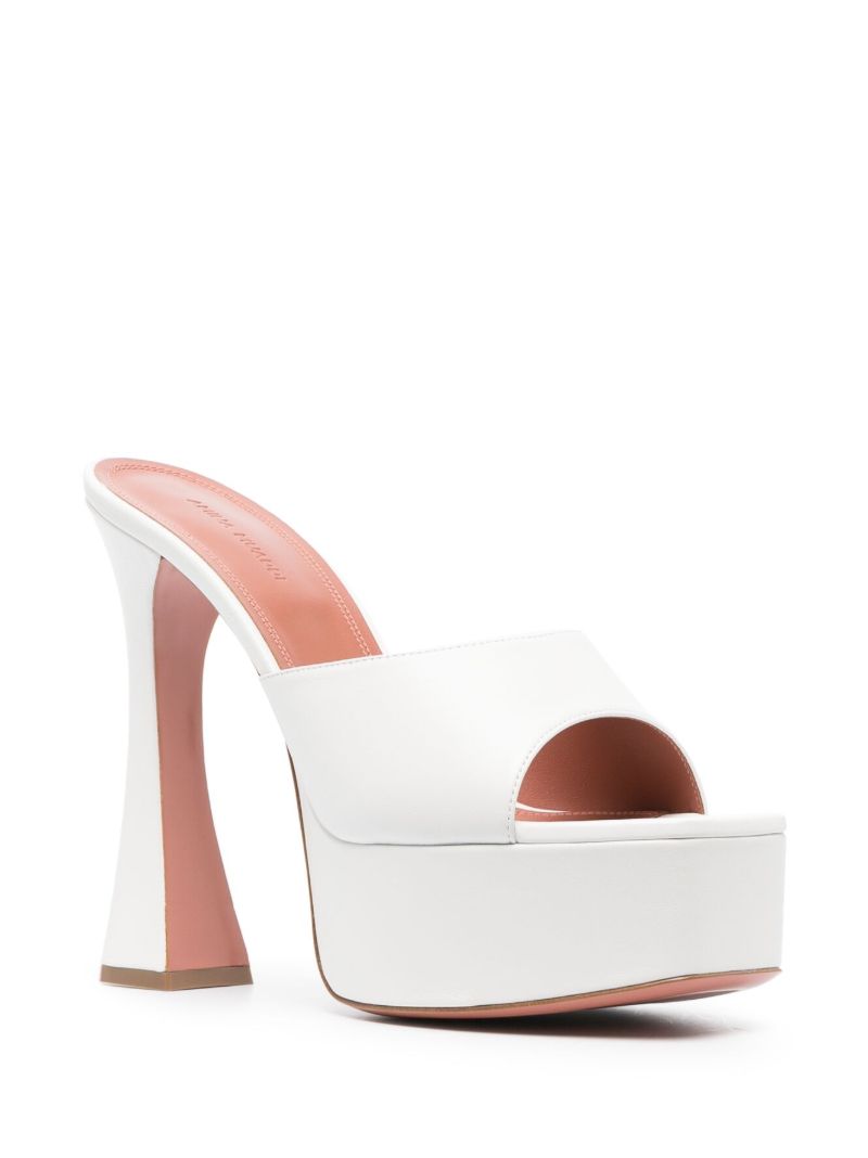 White Dalida 140 Platform Mules