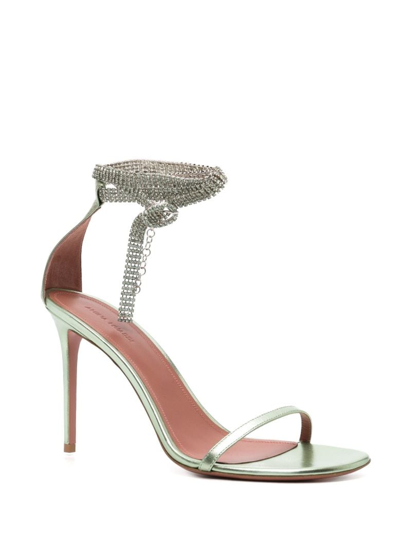 Green Giorgia 95 Crystal Sandals