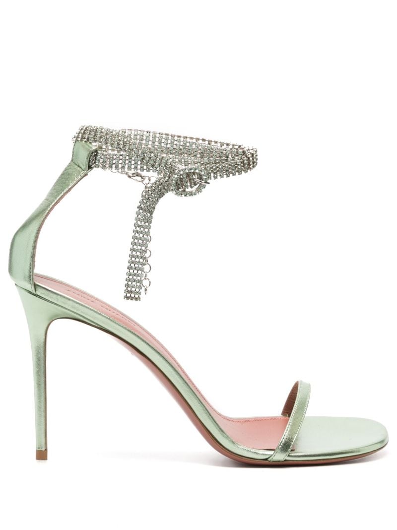 Green Giorgia 95 Crystal Sandals