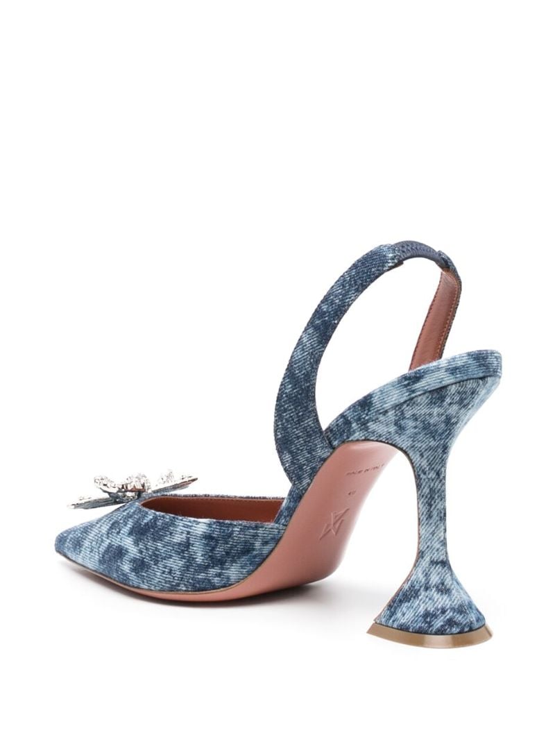 Blue Rosie 95 Crystal Slingback Pumps