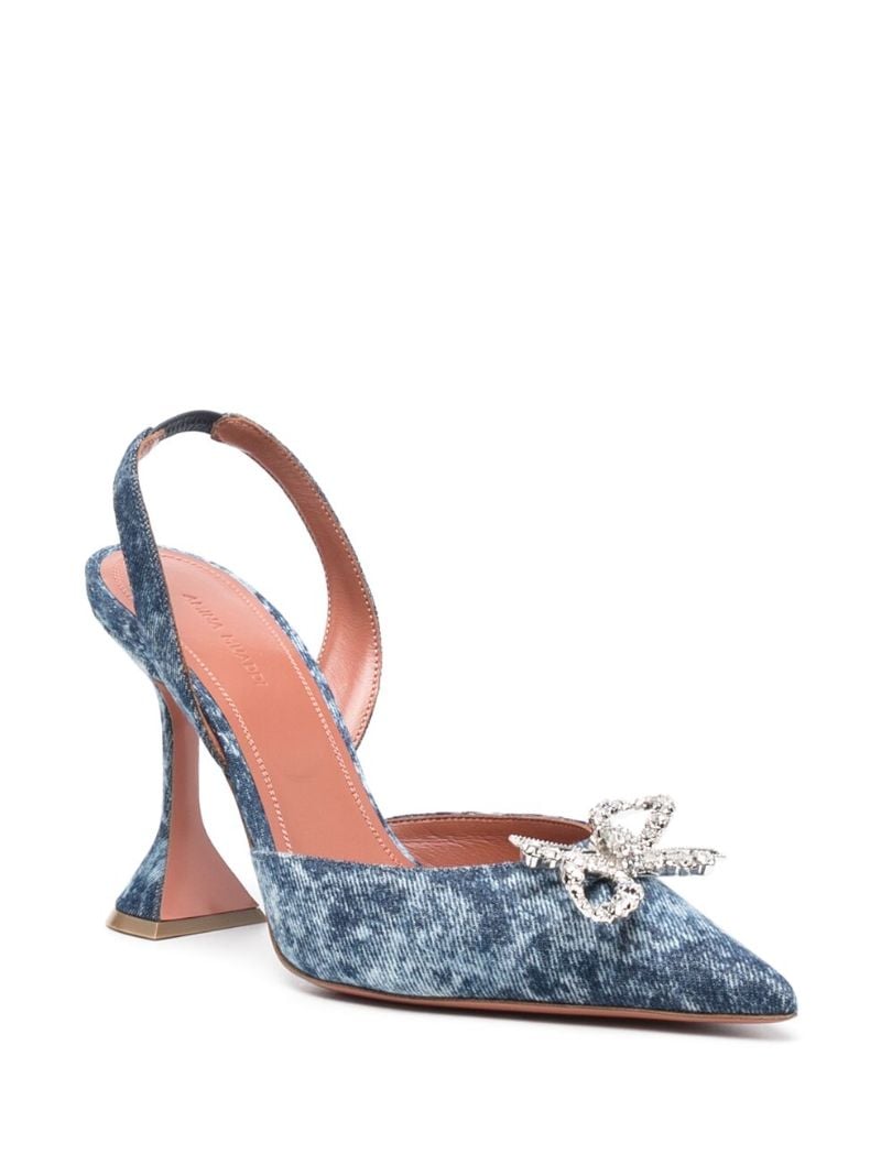 Blue Rosie 95 Crystal Slingback Pumps